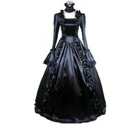 AYWTIUN Vintage Witch Dress Victorian Gothic Costume Medieval Renaissance Halloween Vampire Cosplay Long Sleeves Square Neck Princess Fantasy Formal Dress(Color 18,S)