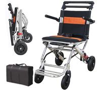 AYXRMX Heavy-Duty Folding Wheelchair with Reinforced Aluminium Frame, Dual Hand Brake System for Safe Travel, Supports 220Lbs for Family Use Across Generations