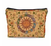 Ayxvt Tarot Evil Eye Sunflower Hippie Snake Vintage Flowers Floral Cosmetic Bag Decorative Women's Makeup Bag Zipper Pouch Travel Toiletry,Gifts for Tarot Lovers Women Teen Girls, Sun (Corduroy)