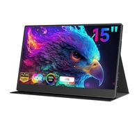 AYY 15 Inch Portable Monitor - 1080P Full HD, IPS Screen, 100% sRGB, USB - C HDMI External Display with Dual Speakers, Second Monitor for Laptop/PC/Phone/Switch/Xbox/PS4/PS5, Black