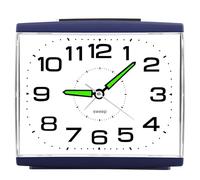 Ayybboo Alarm Clock Bedside Silent Non Ticking,Large Display Analogue Clock with Night Light,Battery Powered,Easy Read,Crescendo Loud Alarm for Elderly,Heavy Sleepers (Blue)