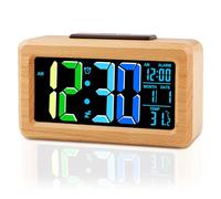 Ayybboo Digital Alarm Clocks Bedside,Digital Clock with 7,09" Large LED Display for Bedrooms,3 Level Brightness,Night Light,Snooze,USB Port,Backup Battery Desk Clock (blue-green)