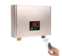 AYYDS Instant Water Heater Electric Tankless Hot Water Heater with Touch and Remote Control, 3KW 220V Mini Constant Thermostatic Heating for Kitchen Bathroom Sink (Rose Gold)