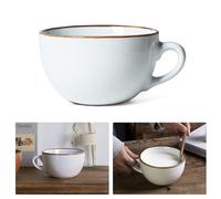 AYYDS Large Ceramic Bowl, 700 ml, Minimalist Style, White, Round, Dishwasher Safe, Microwaveable, Soup Bowl, Mug, 17 x 8 x 8 cm, KFB-0723