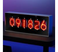 AYYDS LED Digital Clock, Digital Alarm Clock with Weather, Tube Clock with App Control, 5 Modes of Time Display, DIY Customised Photo Display, Digital Clock, Bedside Table, Gaming Room & Office Decor