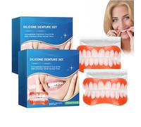 Ayyecoeeye Teeth, Soft Denture Reline Kit, Snap on Veneers Teeth, Invisible Tooth Aligners, Instant Makeover for Gaps/Misalignment, Perfectly Fit Tooth for Men & Women (2Sets)