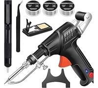 Ayyecoeeye Welder Five-Piece Set,Multi-Function Soldering Iron Soldering Gun Set,Internally Heated Industrial Laser Welding Tools,Ayyecoeeye Welding Gun,Comes with 3 Rolls of Spare Tin Wire (Black)