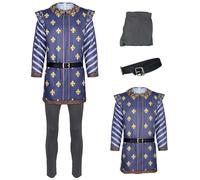AYYOHON Adult Prince Charming Costume for Men Royal Uniform Halloween Renaissance Shirts Pants Belt Set M