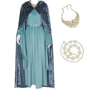 AYYOHON Arwen Costume Women's Medieval Costume Dress Princess with Hooded Cape Lord Ring of Power Halloween Outfits 3XL