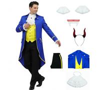 AYYOHON Beast Costume for Men Beauty Beast Prince Charming Costumes Halloween Cosplay Aristocrat Jacket Set