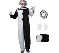 AYYOHON Carnival Costume for Adult Men Mime Costumes Carnival Circus Halloween Dress Up From Art The Clown Show Party Set M