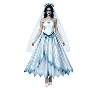 AYYOHON Corpse Bride Costume Women Zombie Wedding Dress Halloween Ghost Emily Cosplay Gradient Dress Party Ball Outfits M