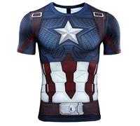 AYYOHON Mens Compression Shirt Printed Superhero Compression Tops Fitness Running Gym Cycling T-Shirt Tight Baselayer 2XL
