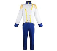 AYYOHON Prince Eric Costume for Men Medieval Royal Prince King Outfit Tuxedo Pants Ribbon Set Halloween Cosplay Uniform L