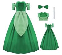 AYYOHON The Bimbettes Cosplay Costume Claudette Laurette Paulette Dress Off Shoulder Princess Ball Gown for Adult Halloween XL