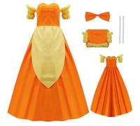 AYYOHON The Bimbettes Cosplay Costume Claudette Laurette Paulette Dress Off Shoulder Princess Ball Gown for Adult Halloween XS