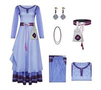 AYYOHON Wish Asha Costume Adult Princess Dress for Women Asha Earrings Necklace Waistbag Halloween Christmas Cosplay Outfits S