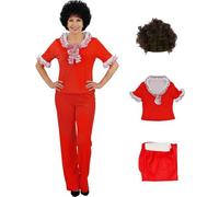 AYYOHON Women Sally O’Malley Costume Wig I'm 50 Kick Outfit Saturday Night TV Show Cosplay Red Top Pants Set for Halloween 3XL