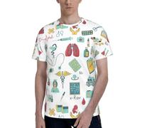 AYYQWE Abstraction Biology chemistry4 Print Men Short Sleeve T-Shirt Soft Casual Office Gym Summer Office Environments Wear Black