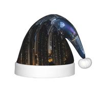 AYYQWE Aerial Night of View Hong Kong Print Xmas Holiday Hat for Christmas Trim Boys Girls Santa Party Holiday Accessories