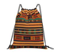 AYYQWE African Weaving Print Adults Lightweight Foldable Drawstring Backpack Sports Reusable Bag Travel Yoga