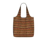 AYYQWE African Weaving Print Foldable Reusable Shopping Tote Bag For Travel Gym Backpack Commuting Camping
