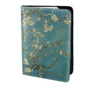 AYYQWE Almond Blossom Print Men Women Passport Travel Document Wallet Case Stylish Secure and Lightweigh