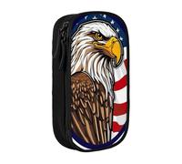 AYYQWE American Bald Eagle Print Practical Pencil Case Multi-Compartment Office Travel School Art Daily Supplies