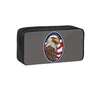 AYYQWE American Bald Eagle Print Spacious Pen Case Large-Capacity Stationery Office Travel Use Organizer Pouch