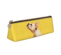 AYYQWE Animal Dog French Bulldog Print Student Pencil Case Large Capacity Triangle Pouch Zippered Pen Makeup School College