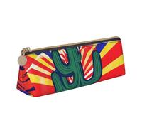 AYYQWE Arizona Flag Print Student Pencil Case Large Capacity Triangle Pouch Zippered Pen Makeup School College