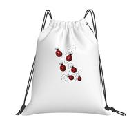 AYYQWE Art Ladybug Tracks Print Adults Lightweight Foldable Drawstring Backpack Sports Reusable Bag Travel Yoga