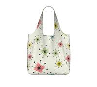 AYYQWE Atomic Stars Retro Pattern Print Foldable Reusable Shopping Tote Bag For Travel Gym Backpack Commuting Camping