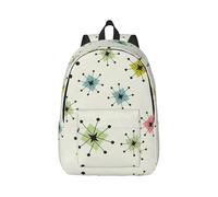 AYYQWE Atomic Stars Retro Pattern Print Stylish Unisex Backpack Lightweight Double Shoulder Bag Travel Outdoor Use Everyday