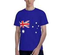 AYYQWE Australian Flag Print Men Short Sleeve T-Shirt Soft Casual Office Gym Summer Office Environments Wear Black