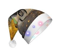 AYYQWE Autumn Tree With Aged Old Bike Print Glowing Christmas Hat For Adults For Holiday Parties New Year Celebrations Xmas