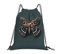 AYYQWE Beautiful Moth Print Adults Lightweight Foldable Drawstring Backpack Sports Reusable Bag Travel Yoga