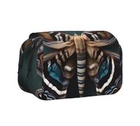 AYYQWE Beautiful Moth Print Lightweight Pen Bag Stylish Stationery Travel Office Large Capacity Makeup Toiletry