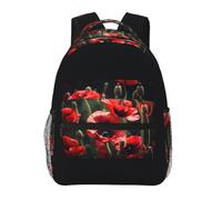 AYYQWE Beautiful Red Poppy Flower Print Leisure Backpack Lightweight Comfortable Adjustable Bag For Work Travel Everyday