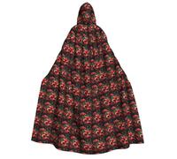 AYYQWE Beautiful Red Poppy Flower Print Unisex Adult Hooded Cloak Warm Cape Halloween Costume Cosplay Carnival Theme