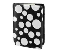AYYQWE Black and White Polka Dot Print Men Women Passport Travel Document Wallet Case Stylish Secure and Lightweigh