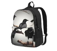 AYYQWE Black Crow Birds On A Branch Print Large Capacity Backpack Water-Resistant Hiking Camping Picnics Commuting Essentials
