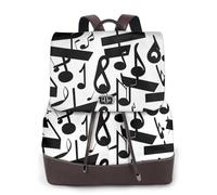 AYYQWE Black Music Note Print Women'S Backpack Stylish Versatile Rucksack Shopping Everyday Bag Travel Work