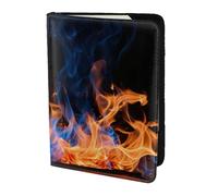 AYYQWE Blue Flame Print Men Women Passport Travel Document Wallet Case Stylish Secure and Lightweigh