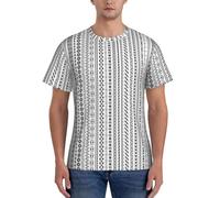 AYYQWE Boho Triangle Stripes Print Fashion Men Short Sleeve T-Shirts Gym Wear Breathable Workout Summer Casual Outing Black
