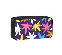 AYYQWE Bright Colorful Weed Pattern Print Spacious Pen Case Large-Capacity Stationery Office Travel Use Organizer Pouch