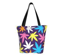 AYYQWE Bright Colorful Weed Pattern Print Summer Shoulder Bag Beach Crossbody Handbag Travel Shopping Gym Hiking Party Events
