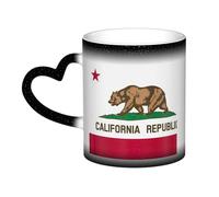 AYYQWE California State Flag Print Starry Sky Color-Changing Mug Gift Ceramic Coffee Mugs Anniversary Daily Home
