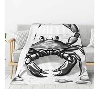 AYYQWE Cartoon Crab 1 Print Warm Flannel Plush Blanket For Sofa Living Room Dorm All-Season Home Camping Travel
