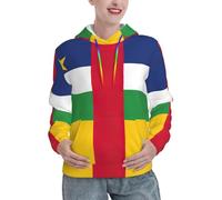 AYYQWE Central African Flag Print Autumn Winter Women'S Hoodies Comfortable Casual Sweatshirts Fashion Pullover Black